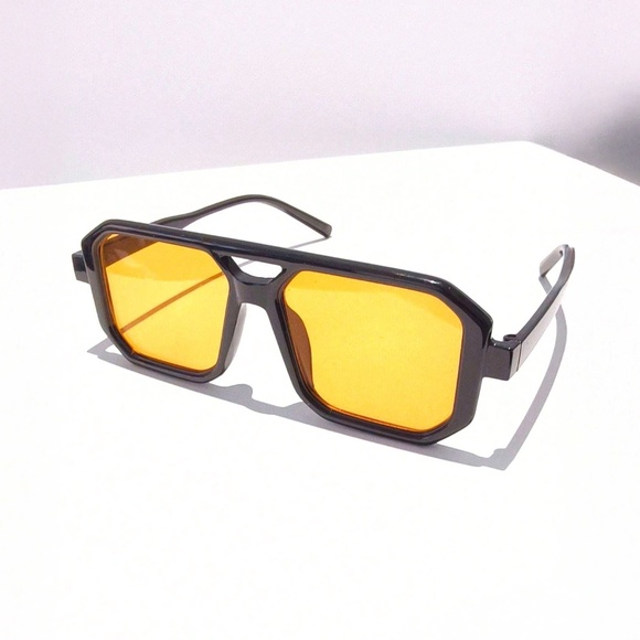 Oversized Unisex Sunglasses Two Pairs Fashion Designer Square Vintage Retro Y2K - Picture 5 of 8